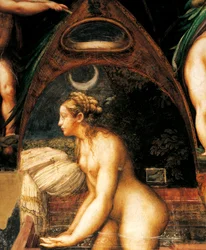 Diane et Actéon, par Francesco Mazzola, dit Parmigianino (1503-1540), (détail)