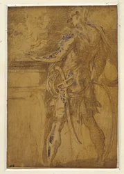 Mucius Scaevola mettant sa main dans les flammes