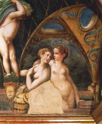 Paire de nymphes, tirée du Mythe de Diane et Actéon