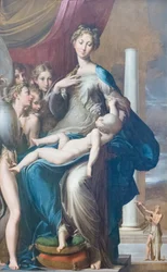Madone et Enfant avec des anges, connue sous le nom de Madone au long cou