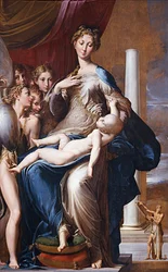 Madone et enfant avec anges Madone au long cou, entre 1534 et 1540