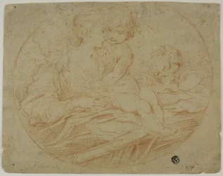 Femme et deux enfants