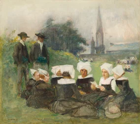 Étude pour Femmes bretonnes à un pardon, vers 1887