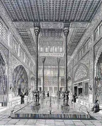 Intérieur du Palais de Chahar Bagh, à Ispahan, de 