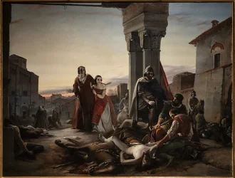 La mère de Ricciardino Langosco cherchant le corps de son fils tué lors de la conquête de Pavie par Matteo Visconti en 1315