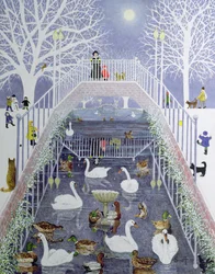 Une promenade dans le parc (huile sur toile)