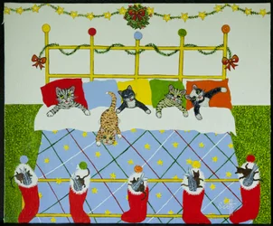 Matin de Noël 5 dans un lit