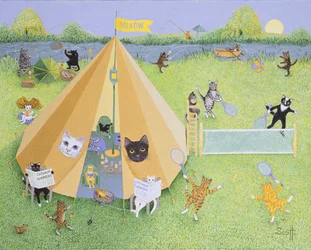 Camp de vacances (huile sur toile)