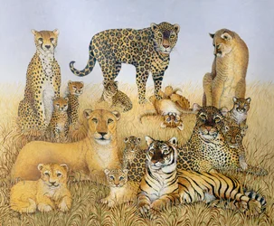 Les grands chats (acrylique sur calicot)