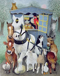 Oncle Tom Cobbley et tout le reste (acrylique sur calicot)