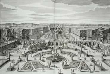 La Grande Cascade du Palais et Jardins de Plaisir Princier, Berlin, gravé par Karl Remshard, publié vers 1711-16