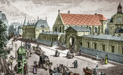 Vue du Conservatoire des Arts et Métiers (Cnam) à Paris, rue Saint-Martin à Paris - Gravé par Alexis Martin