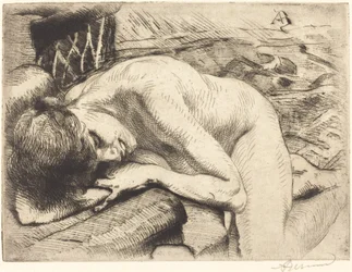 Modèle endormi à terre, 1885