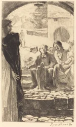 Pierre copie la Vierge du portail de l