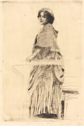 Femme en cape