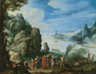 Paysage rocheux avec la guérison du possédé