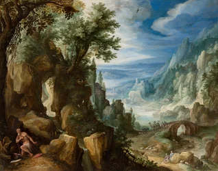 Paysage montagneux avec saint Jérôme