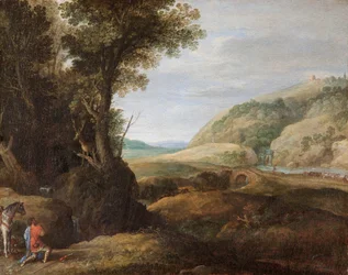 Paysage avec Saint Hubert et le cerf