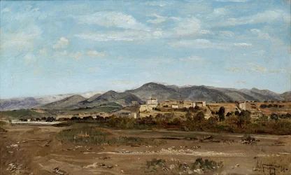 Village de Lauris, dans le Vaucluse sur les rives de la Durance, 1868