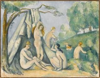 Baigneuses devant une tente