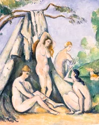 Baigneurs devant une tente, détail