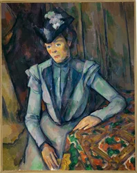 Dame en bleu (huile sur toile)