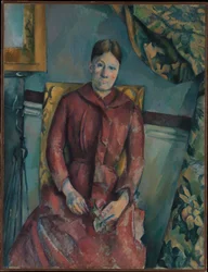Madame Cézanne (Hortense Fiquet, 1850-1922) en robe rouge