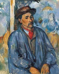 Homme en blouse bleue