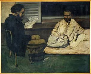 Paul Alexis lisant à Emile Zola (huile sur toile)