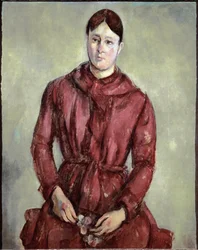 Portrait de Madame Cézanne en robe rouge