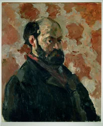 Autoportrait sur fond rose (huile sur toile)