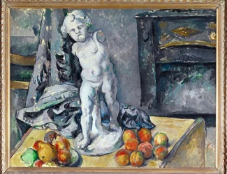 Nature morte avec statuette (huile sur toile)