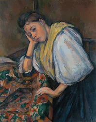 Jeune femme italienne à table