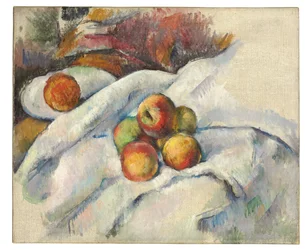 Pommes sur un tissu, vers 1885