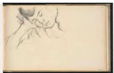 Figure reposant la tête sur la main