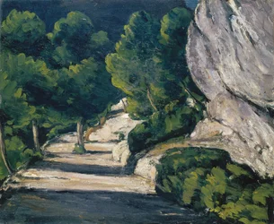 Paysage. Route avec des arbres dans les montagnes Rocheuses