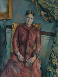 Madame Cézanne Hortense Fiquet en robe rouge, 1888-90