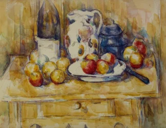 Nature morte : Pommes sur un dressoir