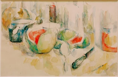 Nature morte avec pastèque entamée