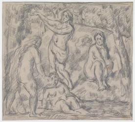 Étude de quatre femmes se baignant
