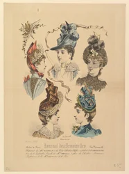 Chapeaux de dames, n° 4671, du Journal des Demoiselles, 1er avril 1888