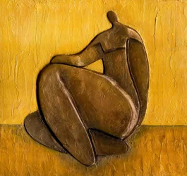Figurine à la texture dorée
