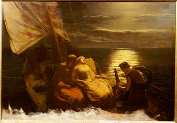 La Fuite de Glaucus et Ione, avec la Fille Aveugle Nydia, de Pompéi, 1860