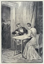 Illustration pour Anna Karénine : Levin propose à Kitty (lithographie)