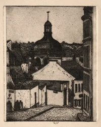 Six eaux-fortes : Rue Notre-Dame, Pontoise