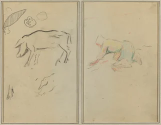 Un Cochon ; Paysan Breton à Genoux (verso)