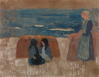 Femmes bretonnes au bord de la mer