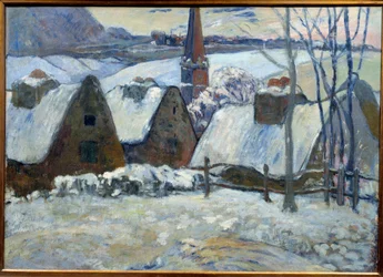 Village breton sous la neige en 1894