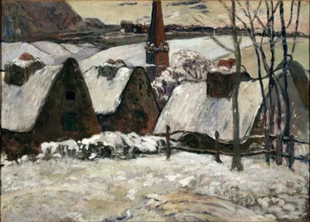 Village breton sous la neige