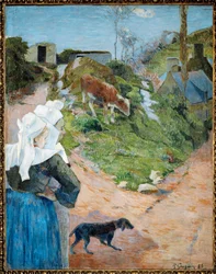 Bretonnes et Veau (oil on canvas)